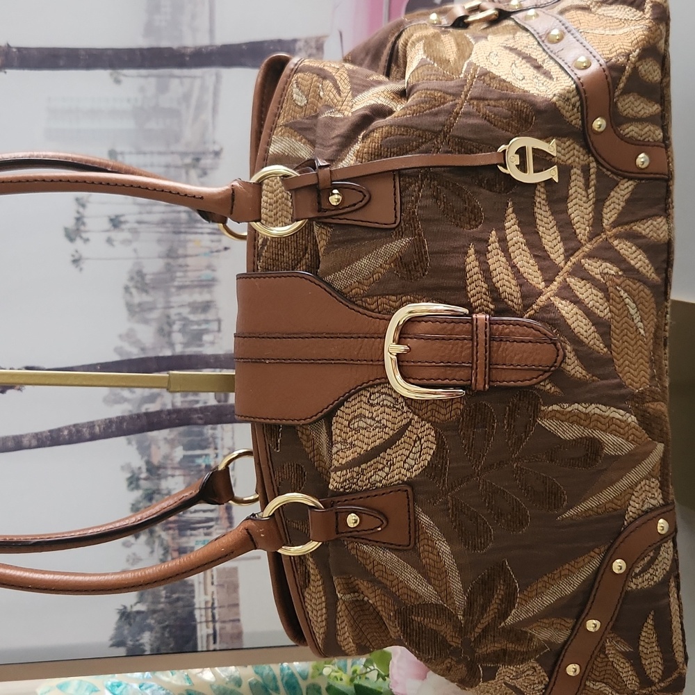 Etienne Aigner Embroidered Floral Tapestry Satchel Bag..So Unique!
